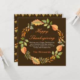 Rustic Herfst Bladeren Vierkant Thanksgiving Kaart