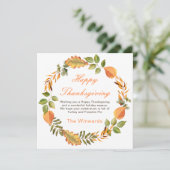 Rustic Herfst Bladeren Vierkant Thanksgiving Kaart (Staand voorkant)