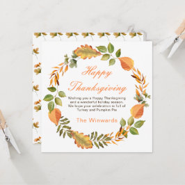 Rustic Herfst Bladeren Vierkant Thanksgiving Kaart