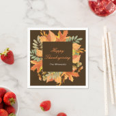 Rustic Herfst Bladeren Vierkant Thanksgiving Servet (Insitu)