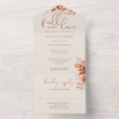 Rustic Herfst Bloemige Boho Bruiloft All In One Uitnodiging (Binnen)