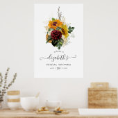 Rustic Herfst Bloemstuk Bruidsfeest Verwelkoming Poster (Keuken)