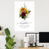 Rustic Herfst Bloemstuk Bruidsfeest Verwelkoming Poster (Thuiskantoor)