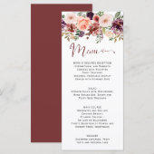 Rustic Herfst Boho Waterverf Bloemhart Script Menu (Voorkant / Achterkant)
