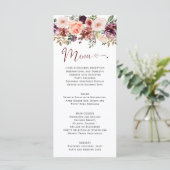 Rustic Herfst Boho Waterverf Bloemhart Script Menu (Staand voorkant)