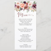 Rustic Herfst Boho Waterverf Bloemhart Script Menu (Voorkant)
