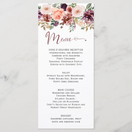 Rustic Herfst Boho Waterverf Bloemhart Script Menu