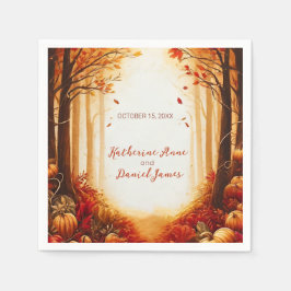 Rustic Herfst Bos Pompoen Trouwen Servet