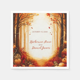 Rustic Herfst Bos Pompoen Trouwen Servet