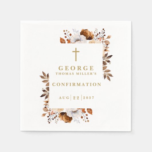 Rustic Herfst Botanical Modern bevestiging Servet (Voorkant)