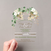 Rustic Herfst Botanische Eucalyptus Bruiloft Acryl Uitnodigingen (Insitu (Draagbaar))