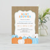 Rustic Herfst Boy baby shower uitnodiging (Staand voorkant)