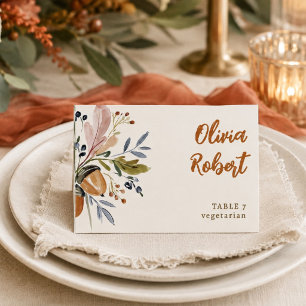 Rustic Herfst Bruiloft Diner Waterverf Maaltijdkeu Kaart