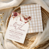Rustic Herfst Burgundy Bloem Bruidsborrel Kaart