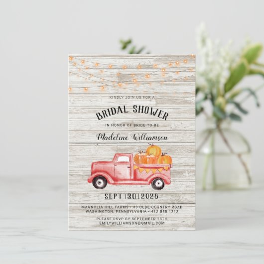 Rustic Herfst Country String Lights Vrijgezellenfe Kaart (Staand voorkant)