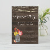 Rustic Herfst Engagement Party Invitation Kaart (Staand voorkant)