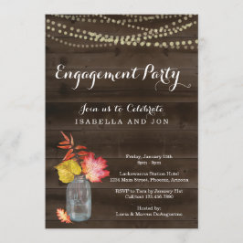 Rustic Herfst Engagement Party Invitation Kaart