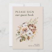 Rustic Herfst Floral Gelieve te ondertekenen onze  Kaart (Voorkant)