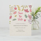 Rustic Herfst Floral herfst sparen de Kaart van de (Staand voorkant)