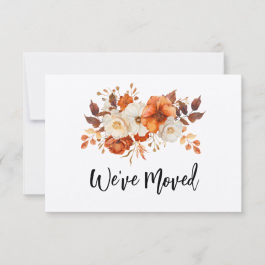 Rustic herfst Flower Nieuwe Adres Verhuisaankondig Kaart (Voorkant)