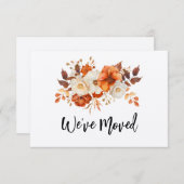 Rustic herfst Flower Nieuwe Adres Verhuisaankondig Kaart (Voorkant / Achterkant)