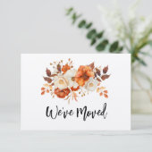 Rustic herfst Flower Nieuwe Adres Verhuisaankondig Kaart (Staand voorkant)