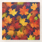 Rustic Herfst Foliage Onderzetter Glazen Onderzetter (Voorkant)