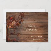 Rustic Herfst Foto bruiloft Hartelijk dank Bedankkaart (Voorkant)