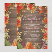 Rustic Herfst Girl Baby shower Kaart (Voorkant / Achterkant)