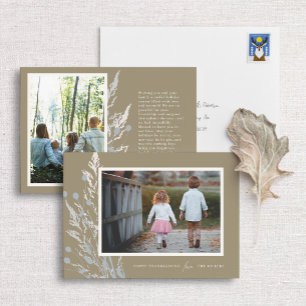 Rustic Herfst Grasses Thanksgiving Fotokaart Kaart