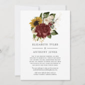 Rustic Herfst - Herfst Bloemen Kleinere Bruiloftsg Aankondiging (Voorkant)