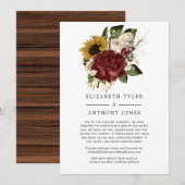 Rustic Herfst - Herfst Bloemen Kleinere Bruiloftsg Aankondiging (Voorkant / Achterkant)