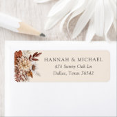 Rustic Herfst herfst Floral Foliage Return Address Etiket (Insitu)