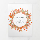 Rustic Herfst herfst laat foto collage bruiloft ac Drieluik Uitnodiging (Cover)