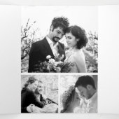 Rustic Herfst herfst laat foto collage bruiloft ac Drieluik Uitnodiging (Binnenkant midden)