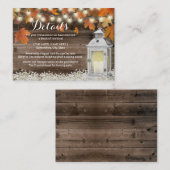 Rustic Herfst Hotel Accommodations  Lantern Informatiekaartje (Voorkant / Achterkant)