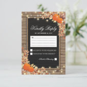 Rustic Herfst Huwelijksreactie | Pompoen Huwelijks RSVP Kaartje (Staand voorkant)