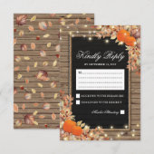 Rustic Herfst Huwelijksreactie | Pompoen Huwelijks RSVP Kaartje (Voorkant / Achterkant)