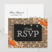Rustic Herfst Huwelijksreactie | Pompoen Huwelijks Uitnodiging Briefkaart (Voorkant / Achterkant)