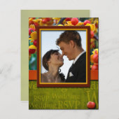 Rustic Herfst in Love Wedding RSVP Foto Briefkaart (Voorkant / Achterkant)