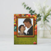 Rustic Herfst in Love Wedding RSVP Foto Briefkaart (Staand voorkant)