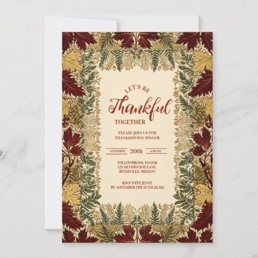 Rustic Herfst Leaf Thanksgiving Celebration Kaart (Voorkant)