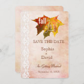 Rustic Herfst Liefde Kant Bruiloft SAVE THE DATE Kaart (Voorkant / Achterkant)