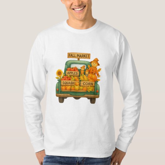 Rustic Herfst Market Truck T-shirt (Voorkant)