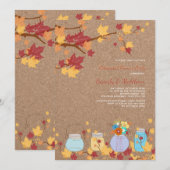 Rustic Herfst Mason Jars Invitation Kaart (Voorkant / Achterkant)
