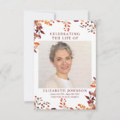 Rustic Herfst Memorial Funeral Prayer Fotokaart (Voorkant)