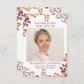 Rustic Herfst Memorial Funeral Prayer Fotokaart (Voorkant / Achterkant)