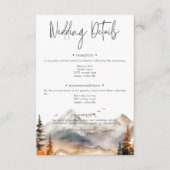 Rustic Herfst Mountain Scene Waterverf Details Informatiekaartje (Voorkant)