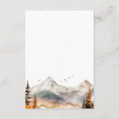 Rustic Herfst Mountain Scene Waterverf Details Informatiekaartje (Achterkant)