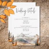 Rustic Herfst Mountain Scene Waterverf Details Informatiekaartje